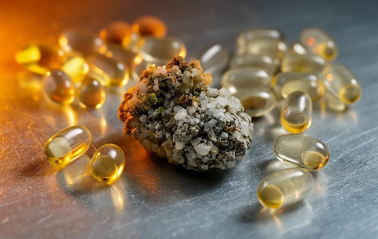 Texturas botánicas y minerales en el registro de VitalHombre